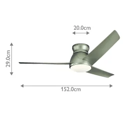 Ventilateur de Plafond Eris 152cm - Nickel brossé
