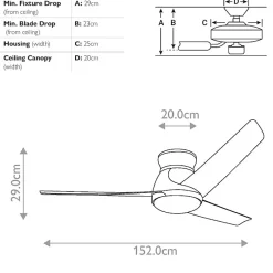 Ventilateur de Plafond Eris 152cm -Noyer