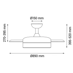 Ventilateur de plafond escamotable à lumière brun foncé