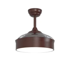 Ventilateur de plafond escamotable à lumière brun foncé