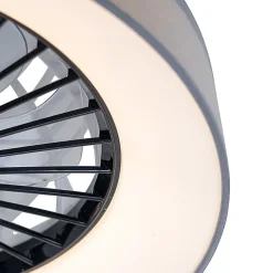 Ventilateur de plafond gris avec effet étoilé 47cm LED incluse dimmable avec télécommande - Emily