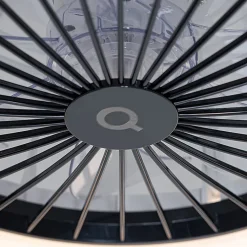 Ventilateur de plafond gris avec effet étoilé 47cm LED incluse dimmable avec télécommande - Emily