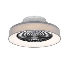 Ventilateur de plafond gris avec effet étoilé 47cm LED incluse dimmable avec télécommande - Emily