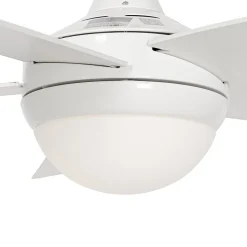 Ventilateur de plafond intelligent blanc avec impression bois 132cm avec LED à intensité variable avec télécommande - Cool