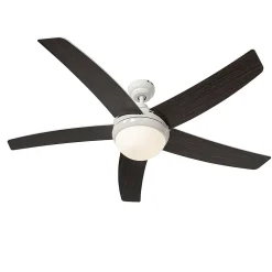 Ventilateur de plafond intelligent blanc avec impression bois 132cm avec LED à intensité variable avec télécommande - Cool