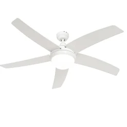 Ventilateur de plafond intelligent blanc avec impression bois 132cm avec LED à intensité variable avec télécommande - Cool