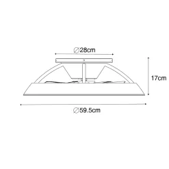Ventilateur de plafond intelligent blanc avec LED et télécommande - Deniz
