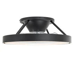 Ventilateur de plafond intelligent noir avec LED et télécommande - Dave
