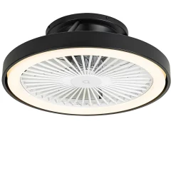Ventilateur de plafond intelligent noir avec LED et télécommande - Dave