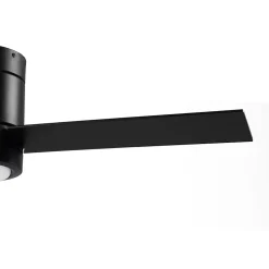 Ventilateur de plafond LED - 3 pales, 3 vitesses, timer - télécommande, kit installation inclus - métal effet bois noir