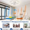 Ventilateur de plafond LED NETTLIFE avec éclairage silencieux et télécommande, plafonnier à intensité variable, blanc
