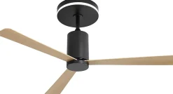 Ventilateur de plafond moderne 132 cm avec lumière LED et télécommande, 3 pales ABS, moteur DC réversible silencieux,