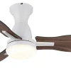 Ventilateur de plafond métal blanc mat, LED GALE