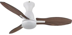 Ventilateur de plafond métal blanc mat, LED GALE