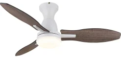 Ventilateur de plafond métal blanc mat, LED GALE