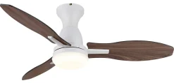 Ventilateur de plafond métal blanc mat, LED GALE