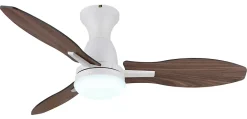 Ventilateur de plafond métal blanc mat, LED GALE