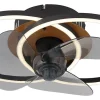Ventilateur de plafond métal noir mat, LED KAREN
