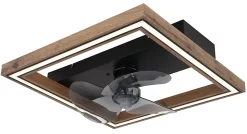 Ventilateur de plafond métal noir mat, LED CELINATA