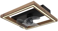 Ventilateur de plafond métal noir mat, LED CELINATA