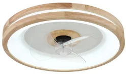 Ventilateur de plafond métal blanc mat, LED GATIAN