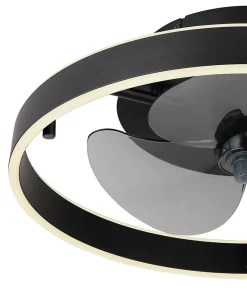 Ventilateur de plafond métal noir, LED CONWAY