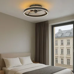 Ventilateur de plafond noir avec LED et télécommande - Maddy