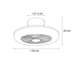 Ventilateur de plafond noir avec LED et télécommande - Clima