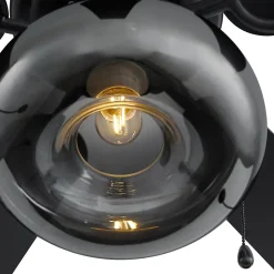 Ventilateur de plafond noir 107,5 cm avec interrupteur à tirette - Mistral Busa