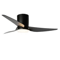 Ventilateur de plafond noir 123cm LED incluse Dimmable avec télécommande - Patty
