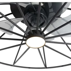 Ventilateur de plafond noir 62cm avec LED à intensité variable et télécommande - Yaran