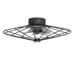 Ventilateur de plafond noir 62cm avec LED à intensité variable et télécommande - Yaran
