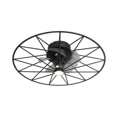 Ventilateur de plafond noir 62cm avec LED à intensité variable et télécommande - Yaran