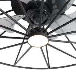 Ventilateur de plafond noir 62cm avec LED à intensité variable et télécommande - Yaran