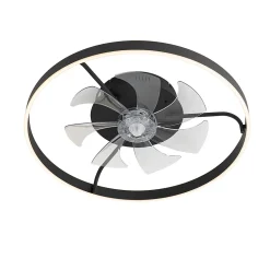 Ventilateur de plafond noir 70cm avec LED à intensité variable et télécommande - Maddy