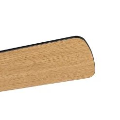 Ventilateur de plafond noir avec bois et interrupteur à tirette 3 lumières - Mistral Vidro