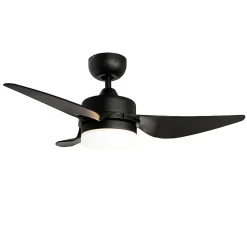 Ventilateur de plafond noir 86,7 cm avec LED à intensité variable et télécommande - Yuki