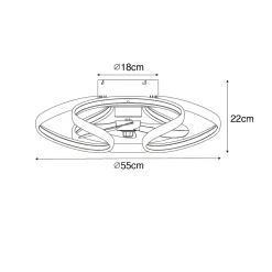 Ventilateur de plafond noir avec LED et télécommande - Mandy