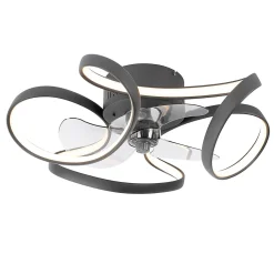 Ventilateur de plafond noir avec LED et télécommande - Mandy