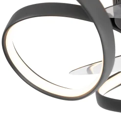 Ventilateur de plafond noir avec LED et télécommande - Mandy