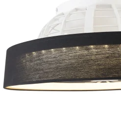 Ventilateur de plafond noir avec effet étoilé 47cm LED incluse dimmable avec télécommande - Emily