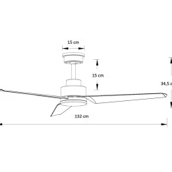 Ventilateur de plafond noir et gris LED dimmable et CCT - Altair