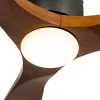 Ventilateur de plafond noir avec bois 131,5cm incl. LED à intensité variable avec télécommande - Jerri