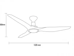 Ventilateur de plafond pales 132 cm avec LED et Wifi Réversible Hypersilence