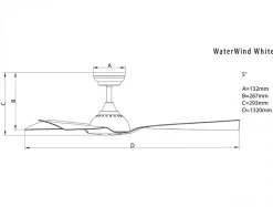 Ventilateur de plafond pales 132 cm avec Wifi Réversible Hypersilence