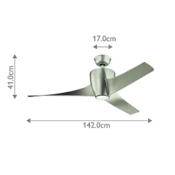 Ventilateur de Plafond Phree 142cm - Nickel brossé