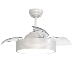 Ventilateur de plafond rétractable avec lumière LED blanche