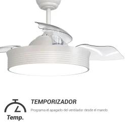 Ventilateur de plafond rétractable avec lumière métallique
