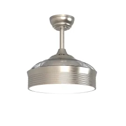 Ventilateur de plafond rétractable avec lumière métallique