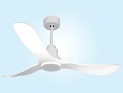 Ventilateur de plafond Réversible Thermostat Wifi Moteur à courant continu Toits en pente Télécommande Hypersilence Mémoire